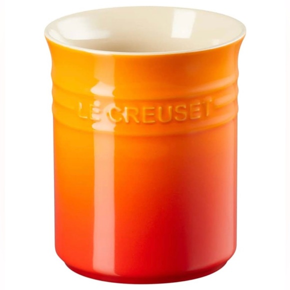Le Creuset Stoneware Small Utensil Jar, 1.1 L-Volcanic, red Flame New Orange Red - Picture 3 of 10